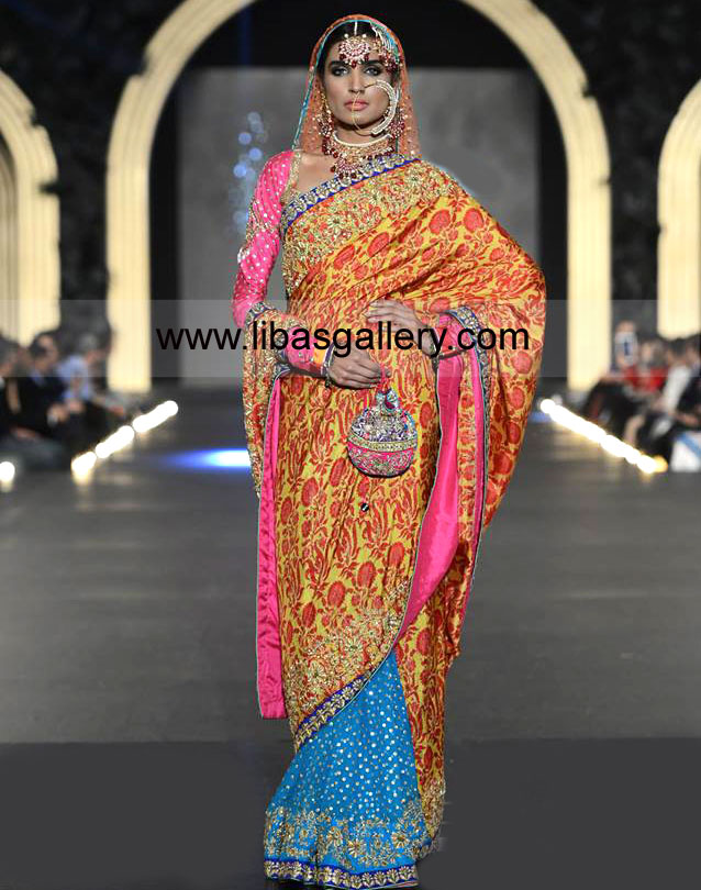 Nomi Ansari Designer Pakistan Wedding Saree Bridal Wear Formal Wear Shalwar Kameez PFDC L`Oreal Paris Bridal Week 2013, 2014 Latest Collection Buy Online in New York, New Jersey, California