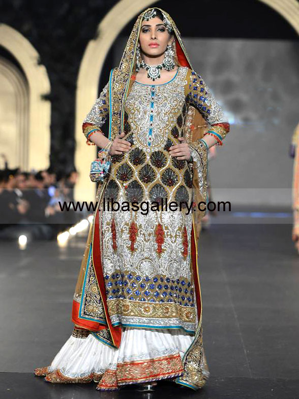Shop Online Designer Nomi Ansari Bridal Dresses Party Wedding Dresses Sherwani Kurta PFDC L`oreal Bridal Couture Week PFDC Fashion Week Karachi Lahore 2013 2014 In UK, USA