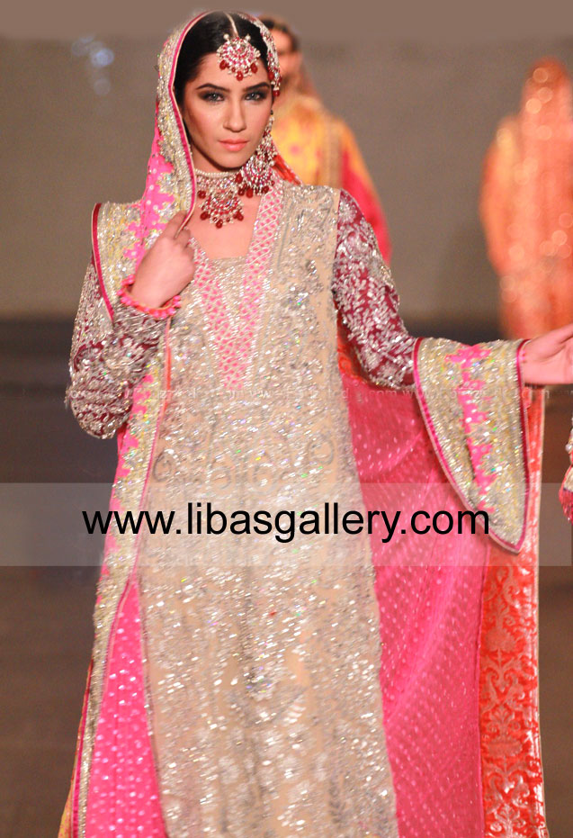 Cherry pink Covina Latest Bridal Dresses 2014