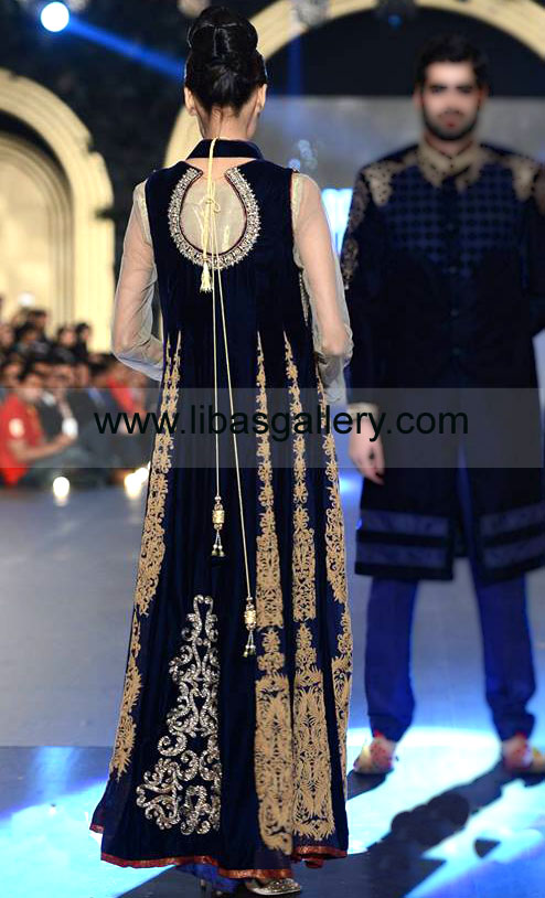 Dark Federal Blue Ventura Latest Bridal Dresses 2014