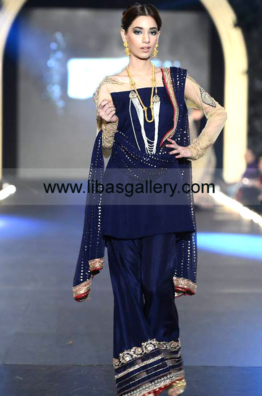 Latest Eveningwear 2014 Bridal Dresses, Latest Fashion Evening Bridal Dresses 2014 by Asifa-Nabeel-Bridal-Collection-at-PFDC-LOreal-Paris-Bridal-Week-2013-Now-Available-on libasgallery Online Store