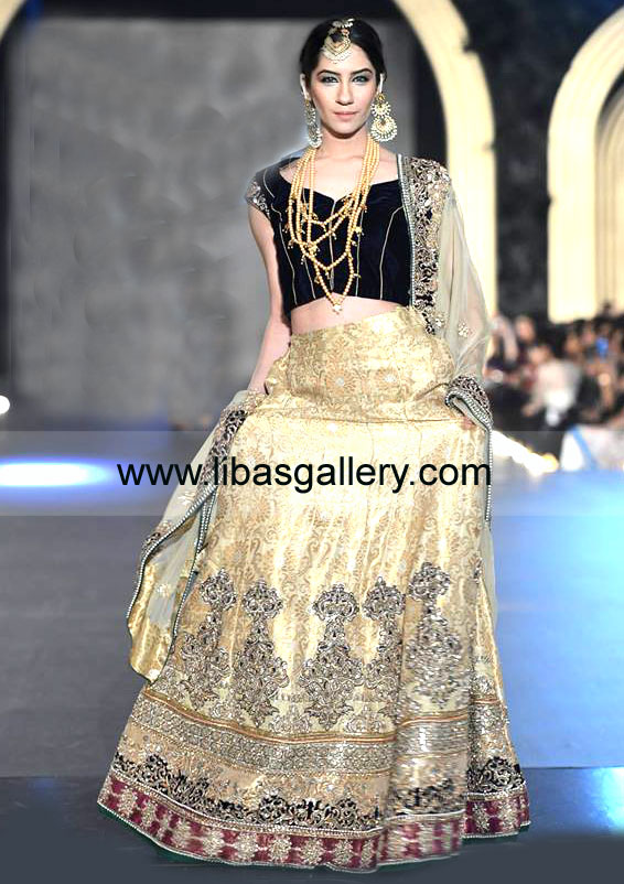 Wedding Dresses 2014 Asifa & Nabeel Designer Pakistani Bridal Lehenga 2014 at PFDC LOreal Paris Bridal Week 2013-14 Online Store in London, UK, USA, Canada