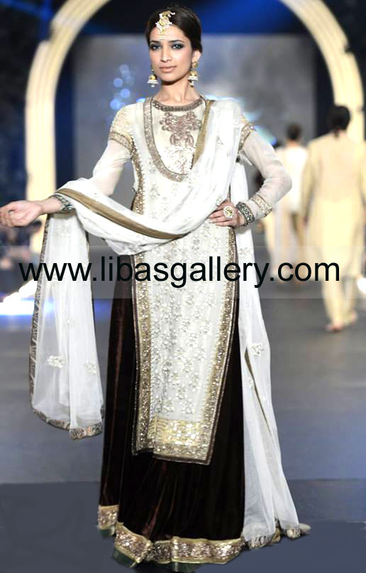 Online Store Selling Pakistani Wedding Dresses 2014 Bridal Wear Anarkali Suits Bridal Lehenga Designer Sharara Party Wear Clothes Ghagra by Asifa & Nabeel at PFDC LOreal Paris Bridal Week 2013-2014 in London, UK