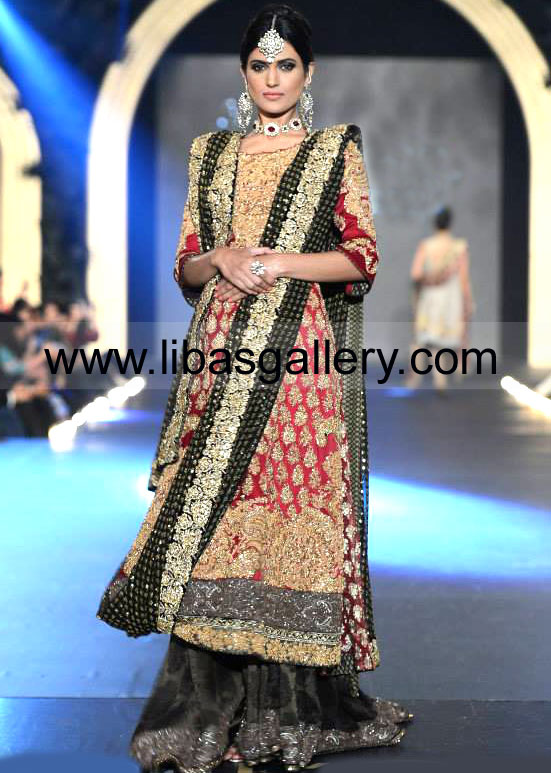 PFDC, Sana Safinaz Bridal Collection at PFDC L`Oreal Paris Bridal Week 2013 Sana Safinaz Wedding Lehenga Designs, Sana Safinaz Wedding Gharara Designs, Sana Safinaz Online Store