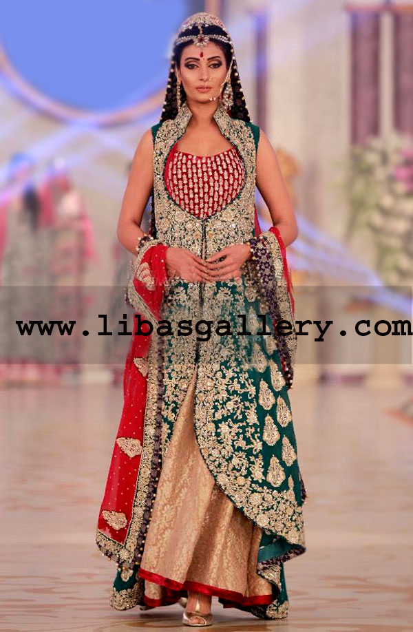 Zainab Chottani Bridal Dresses, Shalwar Kameez, Party Dresses, Evening Dresses, Anarkali Suits, Wedding Gharara, Bridal Sharara and Special Occasion Dresses At the Pantene Bridal Couture Week 2014 in UK USA