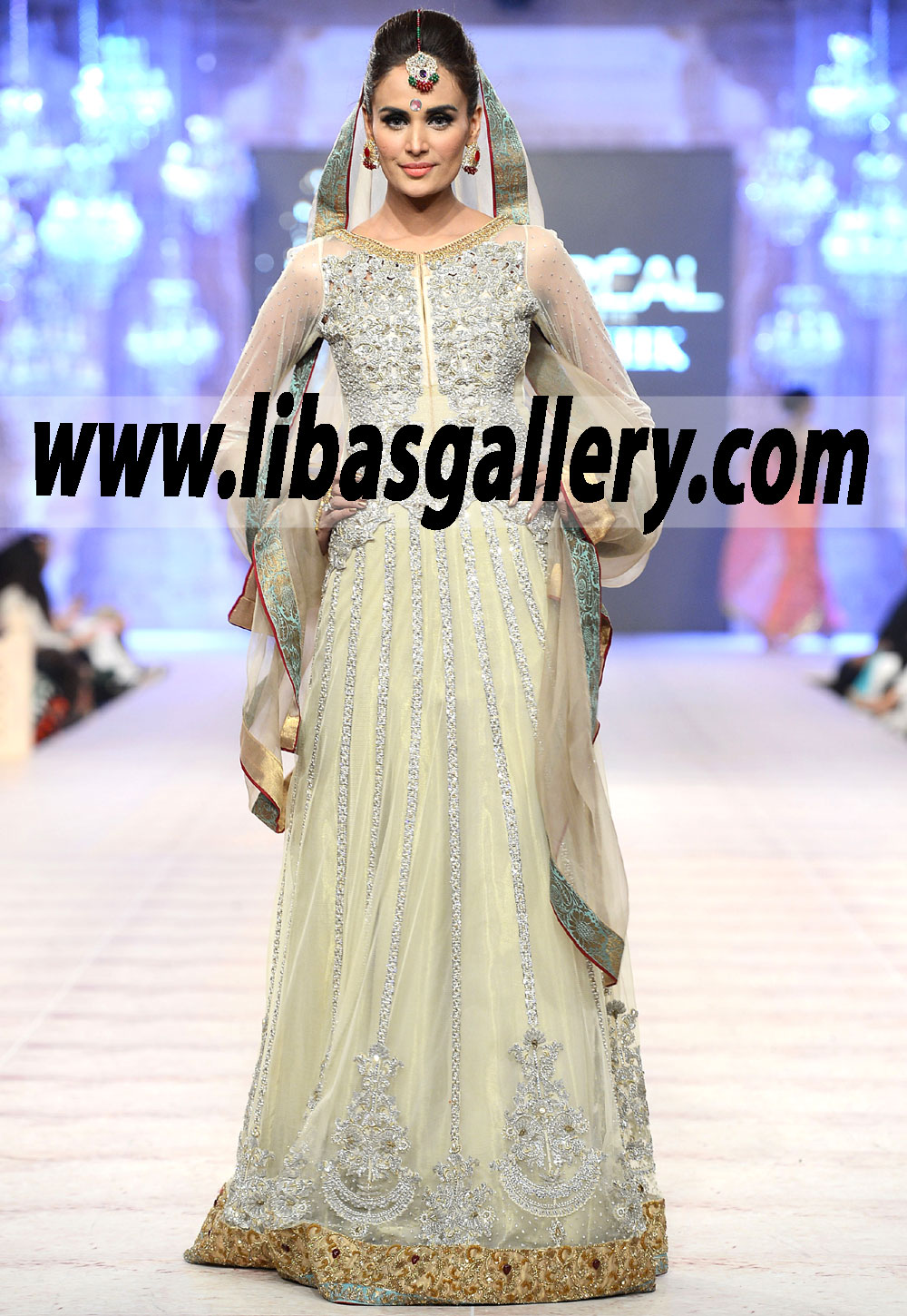 Pakistani Evening Anarkali Dress with Heavy Embellishments