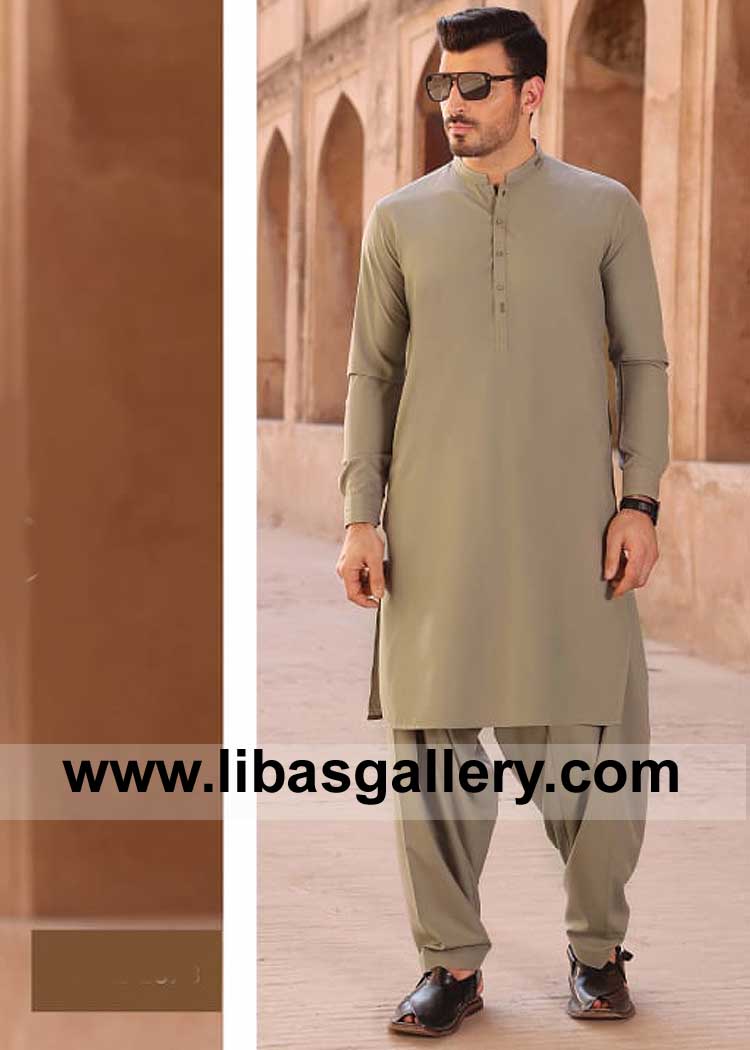 Beautiful Kurta Shalwar Suit Pakistani for Men Eid Festive