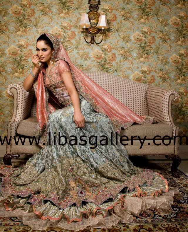 Light Salmon Pink Cylon Bridal Wear