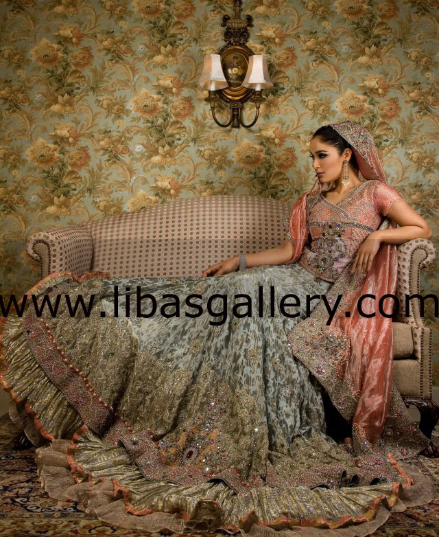 Light Salmon Pink Cylon Bridal Wear