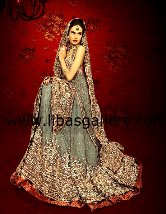 Olive Green Tropisch Bridal Wear 