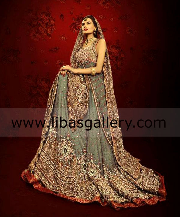 Olive Green Tropisch Bridal Wear 