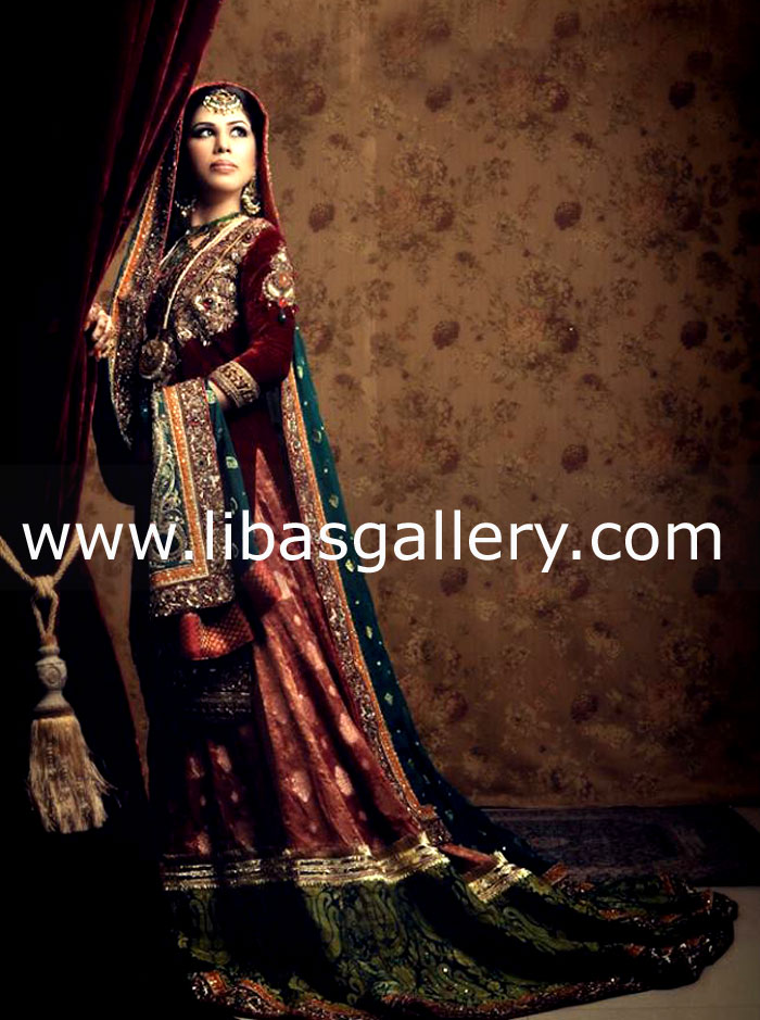 Maroon Viktoria Bridal Wear