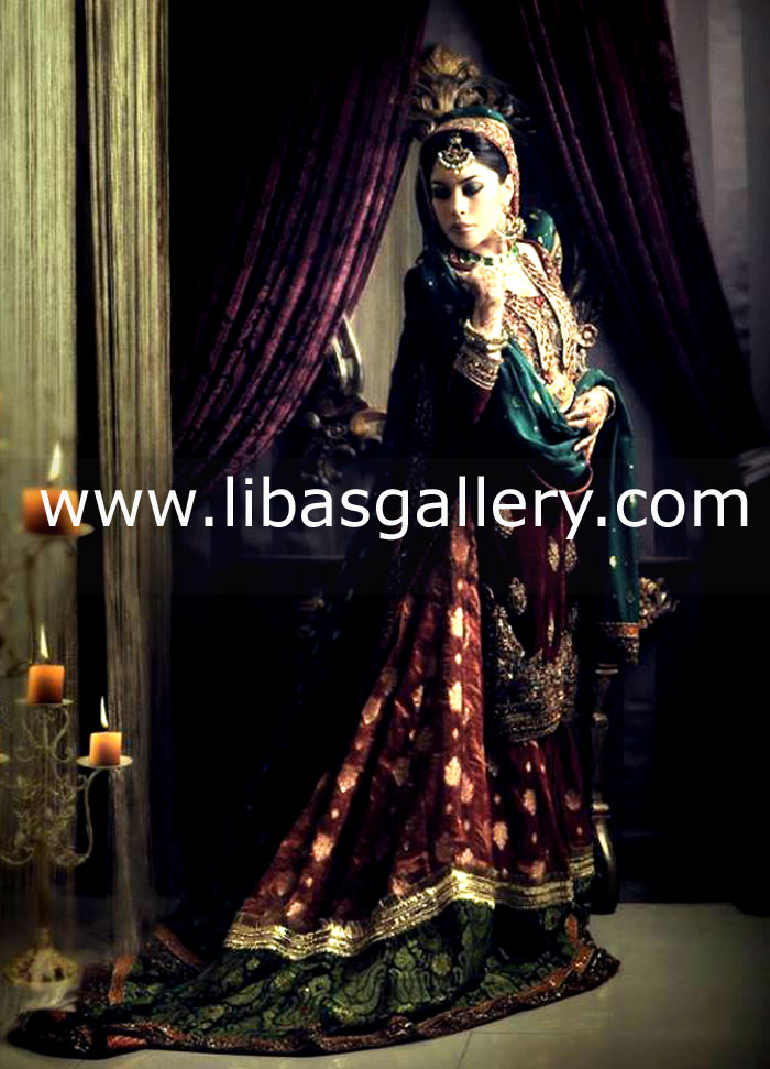 Maroon Viktoria Bridal Wear