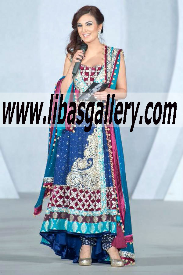 Reham Khan Elegant Angrakha Dress FROM Zainab Chottani 