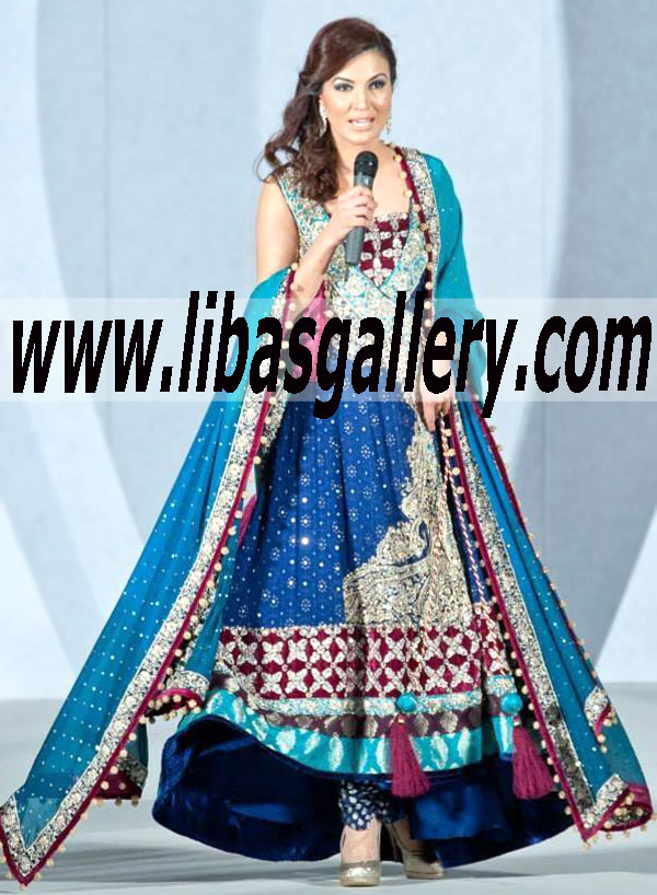 Reham Khan Elegant Angrakha Dress FROM Zainab Chottani 