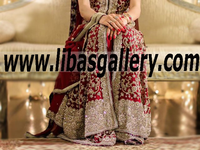 Bridal Wear By Designer Sana Safinaz Beautiful Wedding Sharara Dress