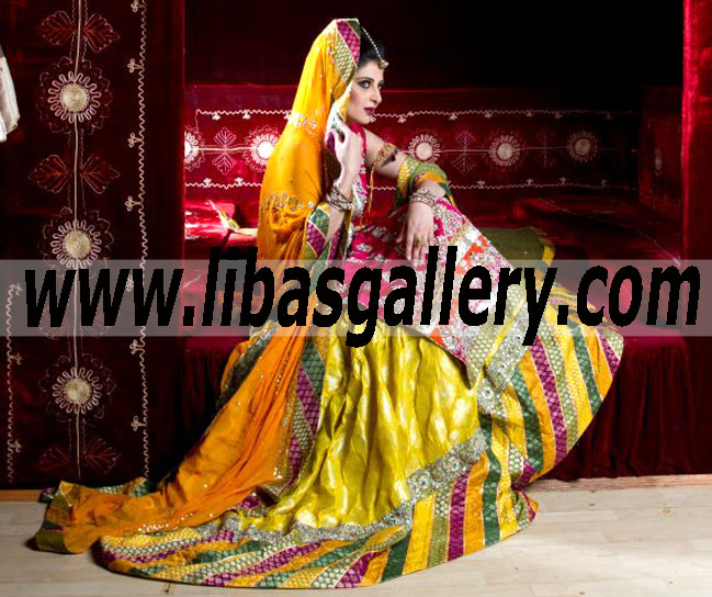 Bridal Wear High Quality Embellished Mehndi Mayon Suit