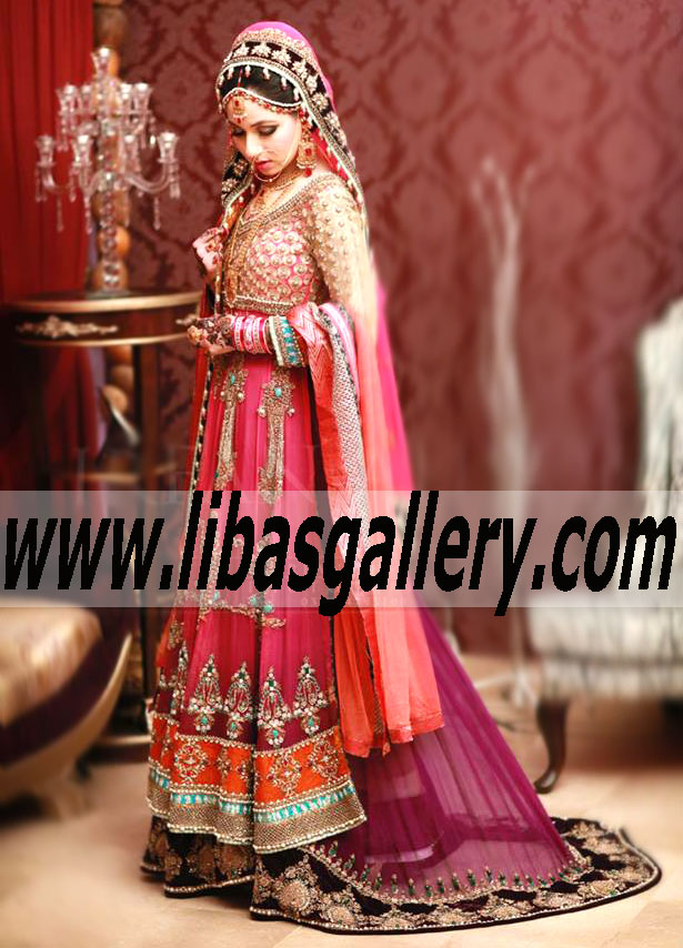 Mesmerizing Bridal Wear Anarkali Style Dress for Wedding and Special Events