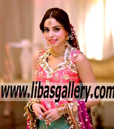 Wonderful Banarasi Bridal Lehenga with Short Blouse