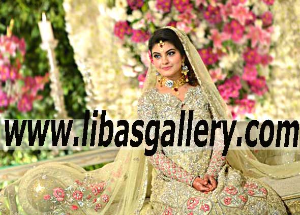 Ultra Luxurious Bridal Gown for Wedding Reception Walima Events