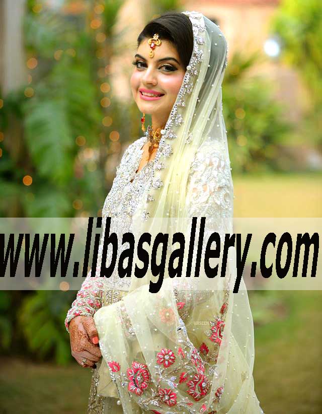 Ultra Luxurious Bridal Gown for Wedding Reception Walima Events