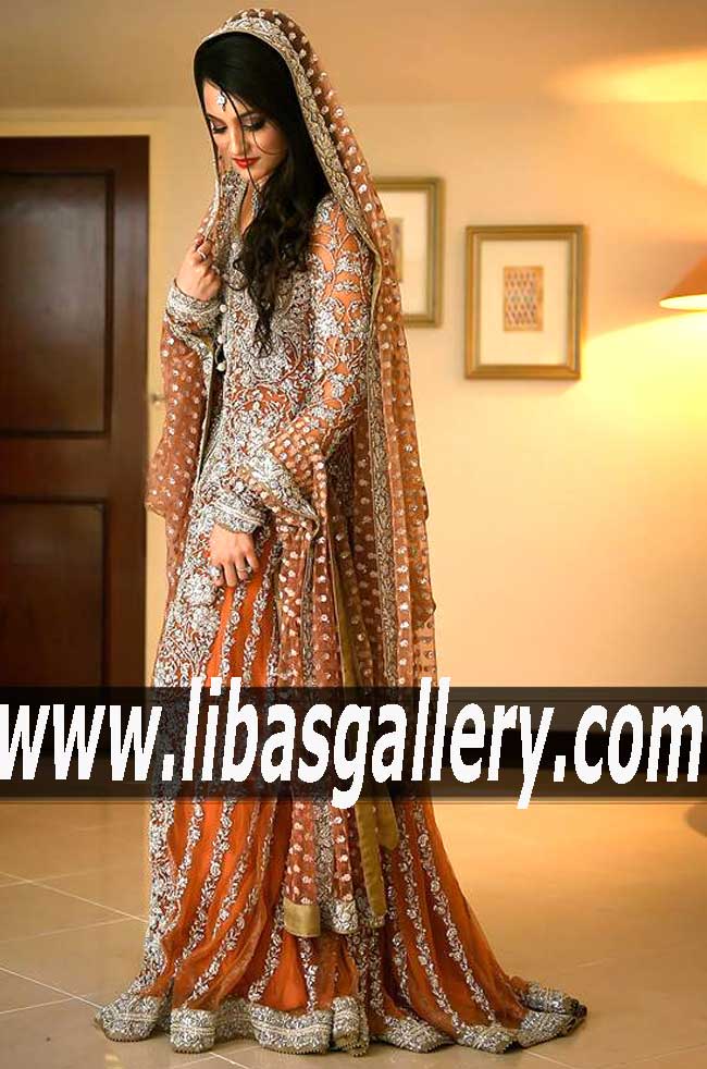 DAZZLING Bridal GOWN with Beautiful Heavy Dupatta