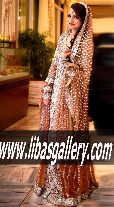 DAZZLING Bridal GOWN with Beautiful Heavy Dupatta