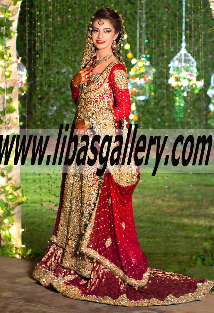 Sensational Wedding Dress with Dazzling Sharara for Bridal