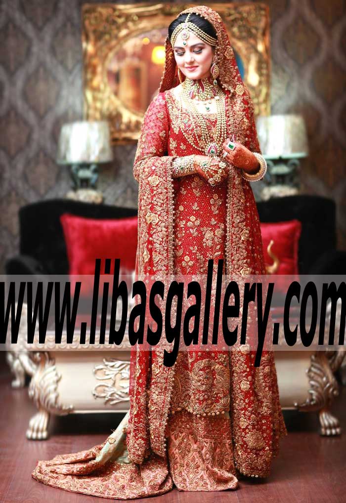 Breathtaking Bridal Wear with Flared Lehenga for Wedding and Special Occasions