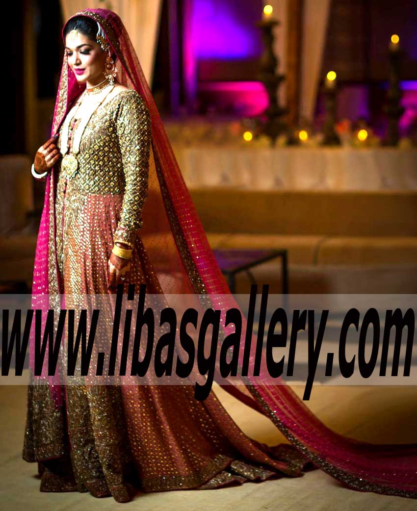 Evoking Asian Bridal Dress for Sanam Jung Wedding 