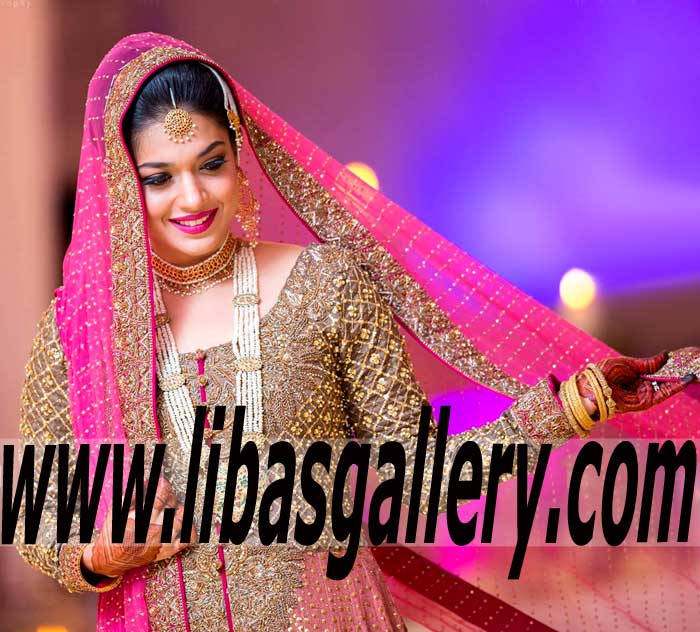 Evoking Asian Bridal Dress for Sanam Jung Wedding 