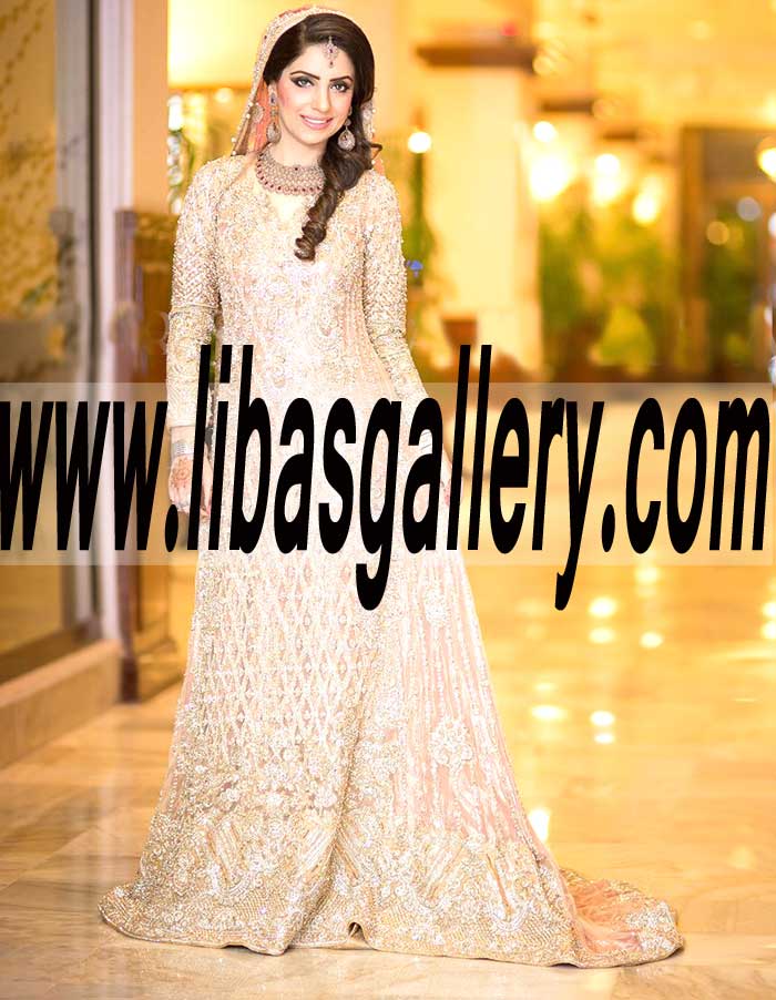 select best long anarkali hand embellished gown for your sister and daughter nikah walima rukhsati time uk usa saudi arabia