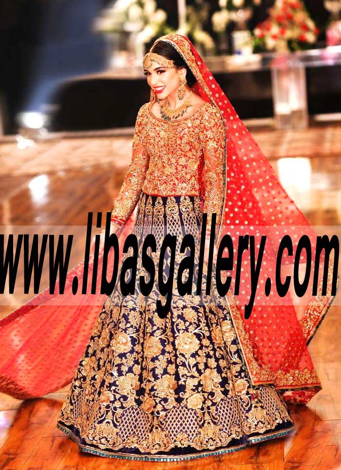 Luxurious embellished A line Bridal Lehenga Dress for Wedding and Special Events