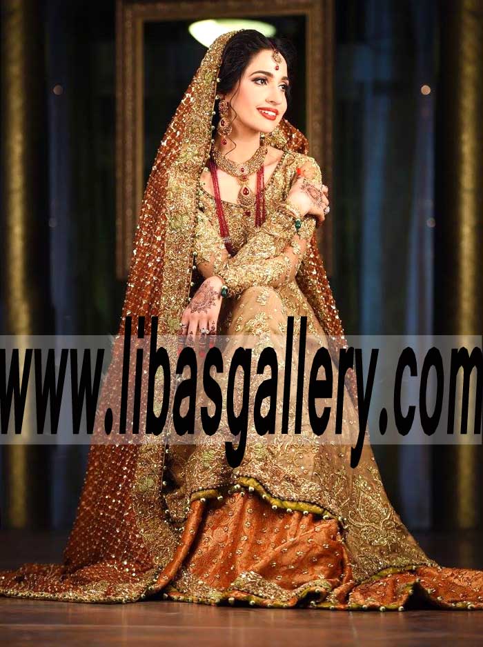 Bridal Wear Sharara for Wedding Reception and Walima Ceremony