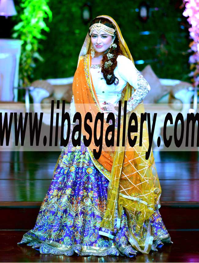 Bridal Sharara Dress for Special Occasion and Mehndi Event made on 100 percent pure highest quality fabric with hand work uk usa dubai canada