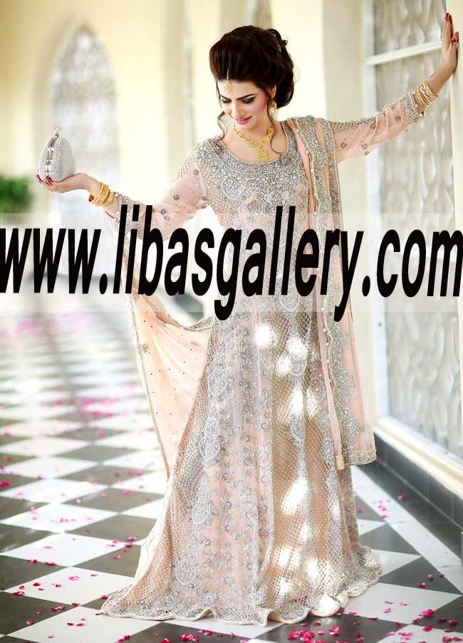 Splendid Anarkali Wedding Gown for Nikah and Engagement