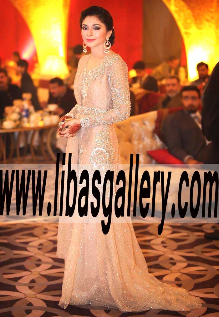 Dazzling Designer bridesmaid Lehenga Dress for Valima and Special Occasions