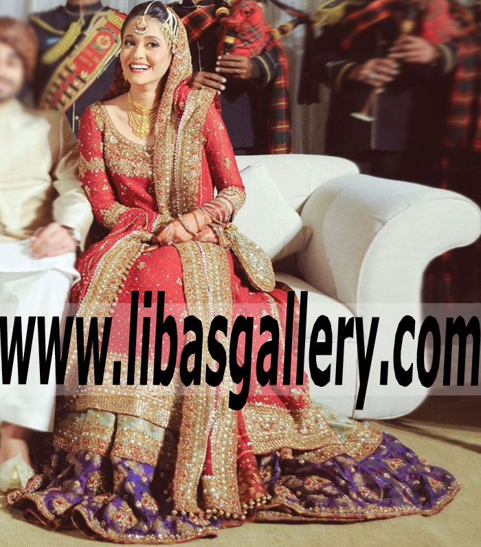 Red Bridal Dresses Pakistani Designer Bunto Kazmi Gharara Matawan New Jersey NJ USA fine selection of Designer Gharara