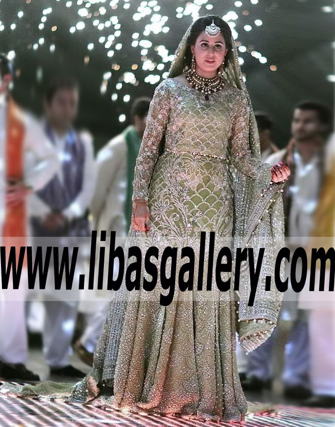 Stylish Bridal Lehenga With Amazing Embellishments for Valima or Reception
