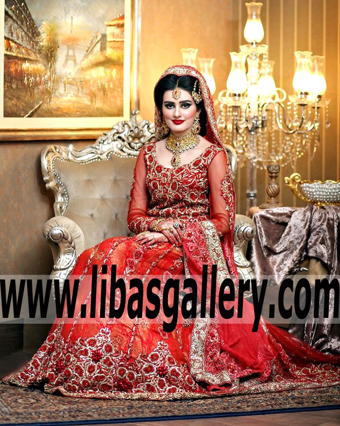 Designer Bridal Sharara for Pakistani and Indian Bride in USA, UK, Canada, Australia