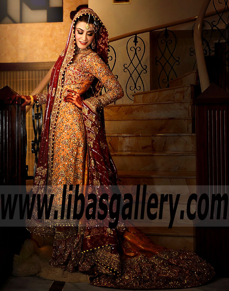 Online Shopping for the Latest Pakistani Bridal Gharara Dresses Wedding Dresses Saudi Arabia, Qatar, Oman, Bahrain, Kuwait