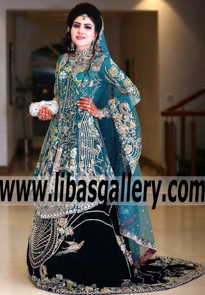Pleasance Teal Blue Bridal Lehenga Dress