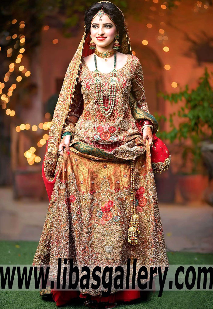 Charming Embroidered Sharara Bridal Dresses 2018 Bridal Couture Stamford Connecticut US