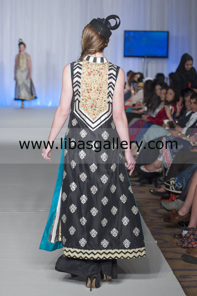 Black and White Frascha Party Wear Dresses