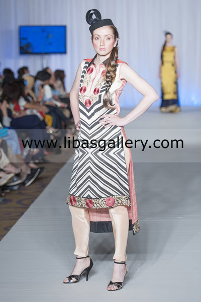 Off White Seapia Party Wear Dresses 