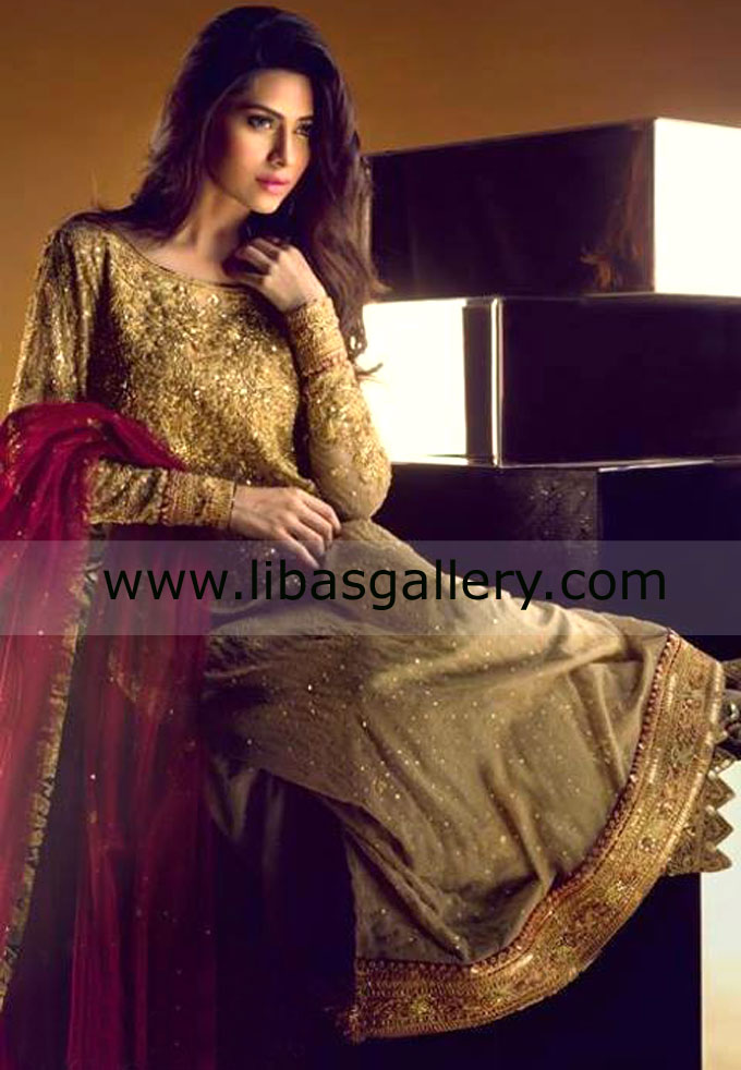 Antique gold Fresca Party Dress 