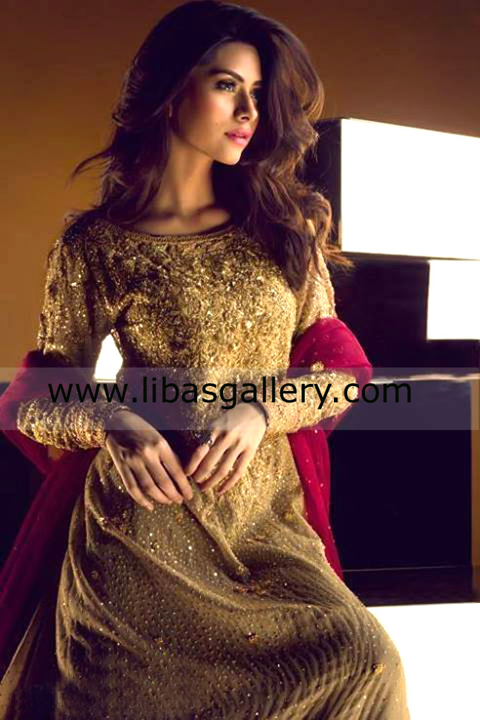 Antique gold Fresca Party Dress 