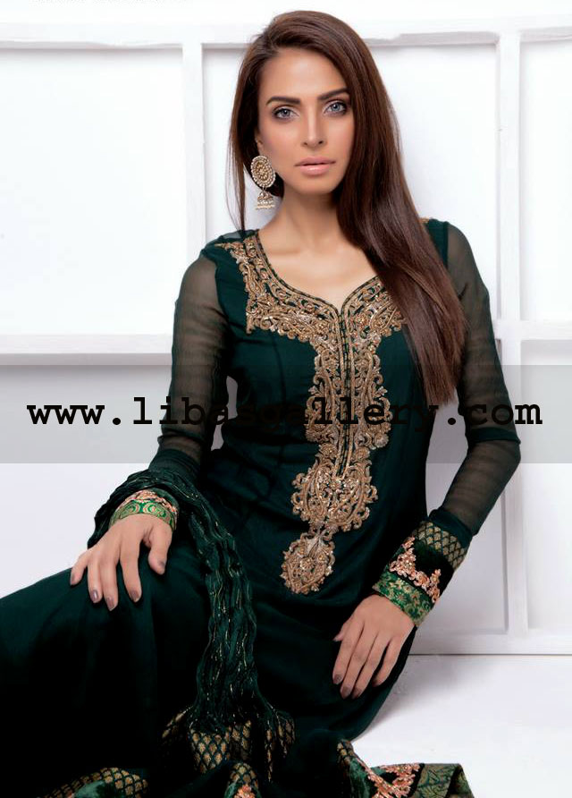 Dark Jungle Green Bonita Party Wear