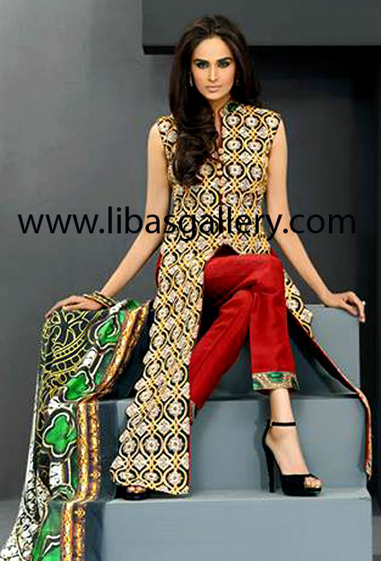 Eid Dresses 2014 Chiffon Charmeuse Silk Collection 2014 by Asim Jofa for Women China,Iran,Iraq