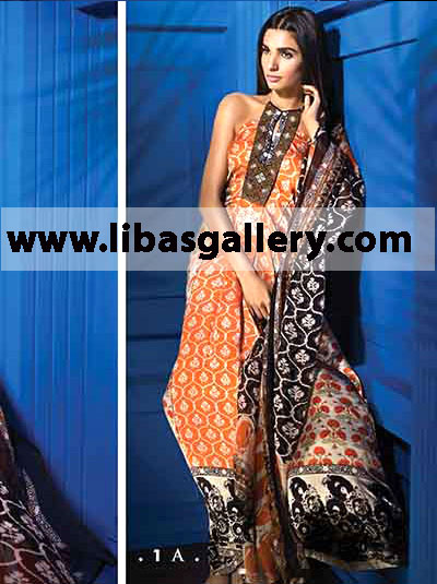 Sana Safinaz Silk Collection 2014 Super Classy Party Dress for All Formal Occasions 1A